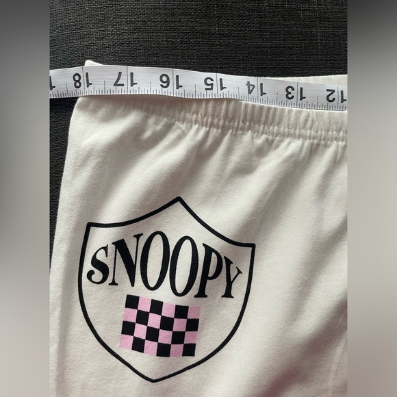 Peanuts Pink and White Bike Shorts Athletic Style - Picture 9 of 9